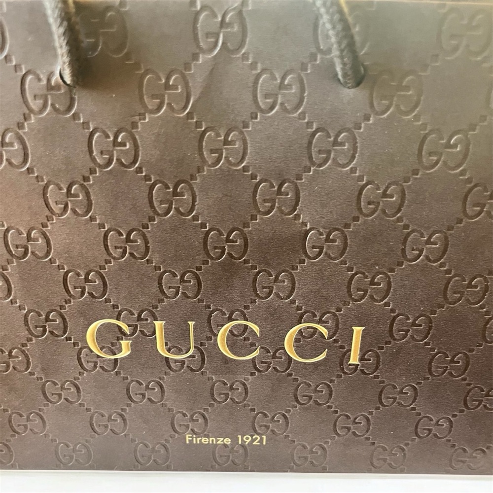 Gucci Authentic Gold Embossed Beautiful Brown Gift/Shopping Bag (New Condition) - Picture 4 of 7